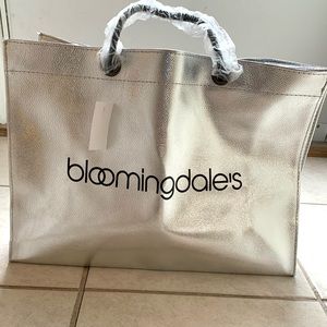 Faux Leather Silver Bloomingdale’s Tote Bag